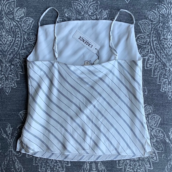 L’Agence Kay Cowl Neck Pinstriped Silk Tank XS - Picture 9 of 9